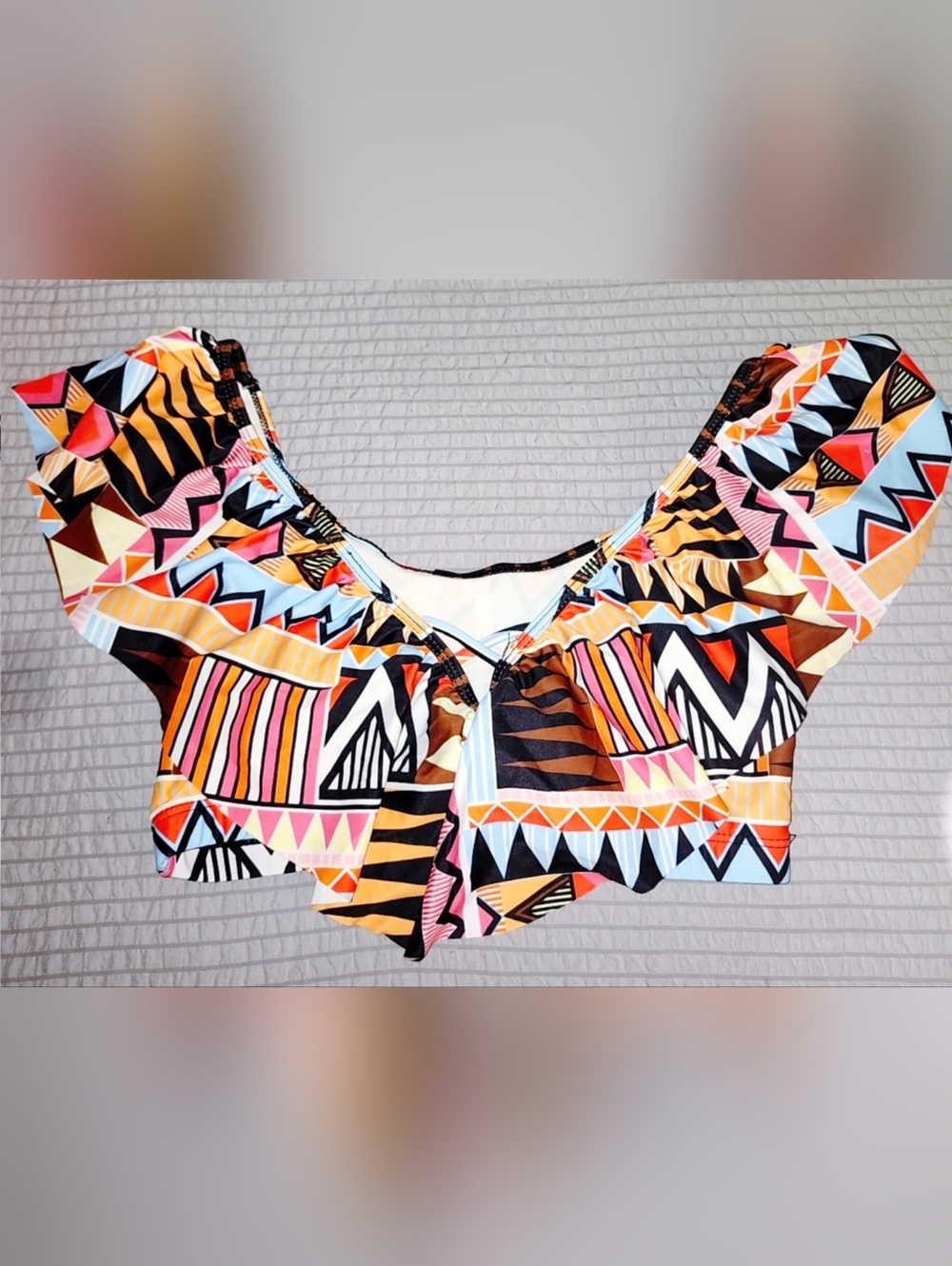 Geometric Print Bikini Set - Multicolor Tribal Pattern - Picture 3 of 7